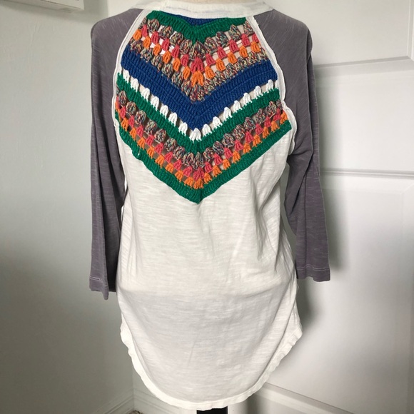 Free People Crochet Inset Raglan Top - Picture 5 of 10